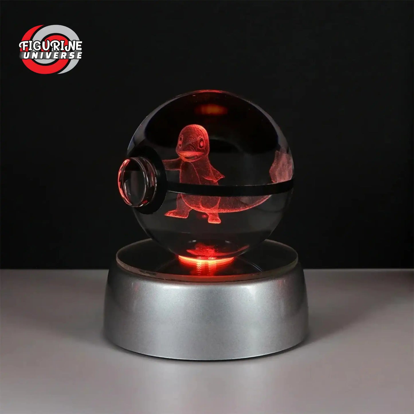 Poké Ball Cristal Salamèche + Socle LED - Pokémon™ - 50mm