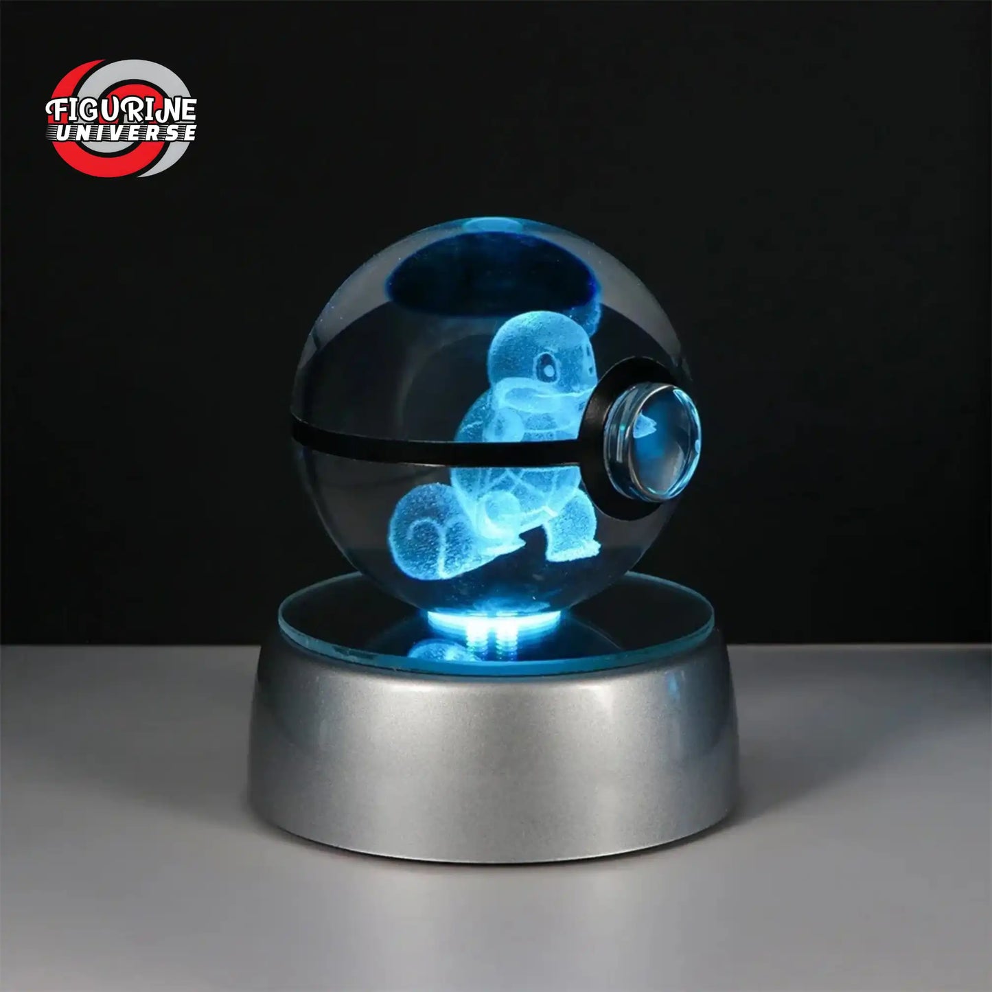 Poké Ball Cristal Carapuce + Socle LED - Pokémon™ - 50mm