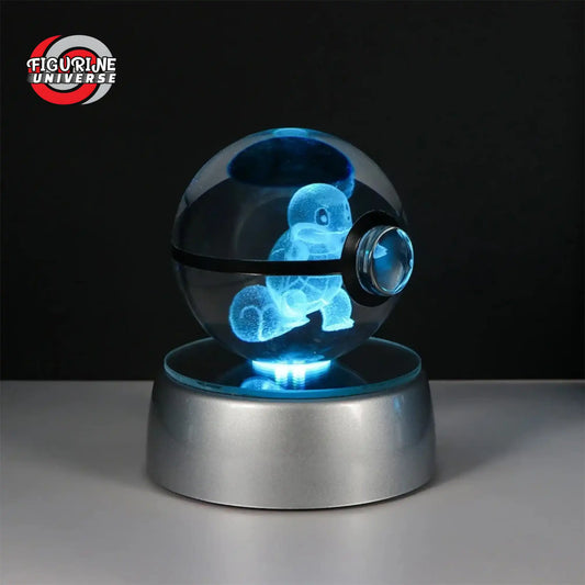 Poké Ball Cristal Carapuce + Socle LED - Pokémon™ - 50mm