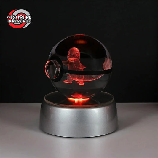 Poké Ball Cristal Salamèche + Socle LED - Pokémon™ - 50mm
