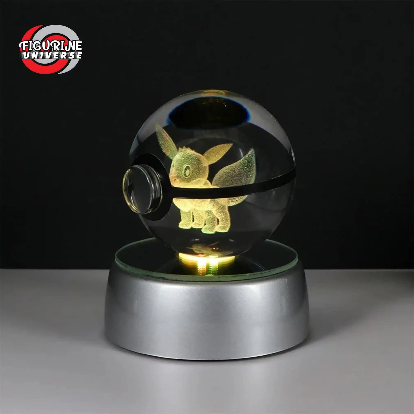 Poké Ball Cristal Évoli + Socle LED - Pokémon™ - 50mm