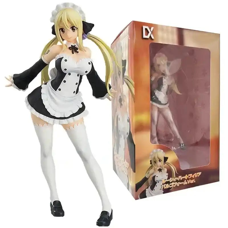 Figurine Lucy Heartfilia Fairy Tail en tenue de soubrette sous blister - 17cm